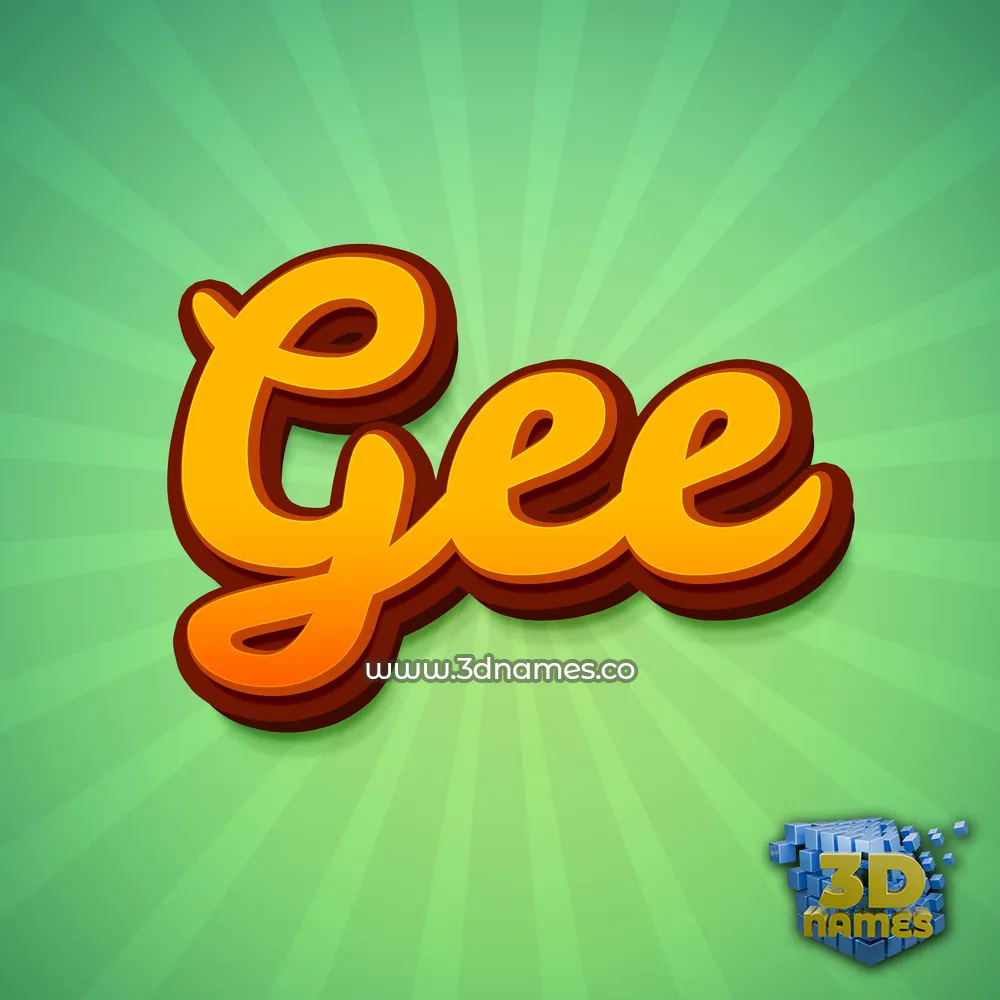 gee in Green Rays style - 3D name wallpaper