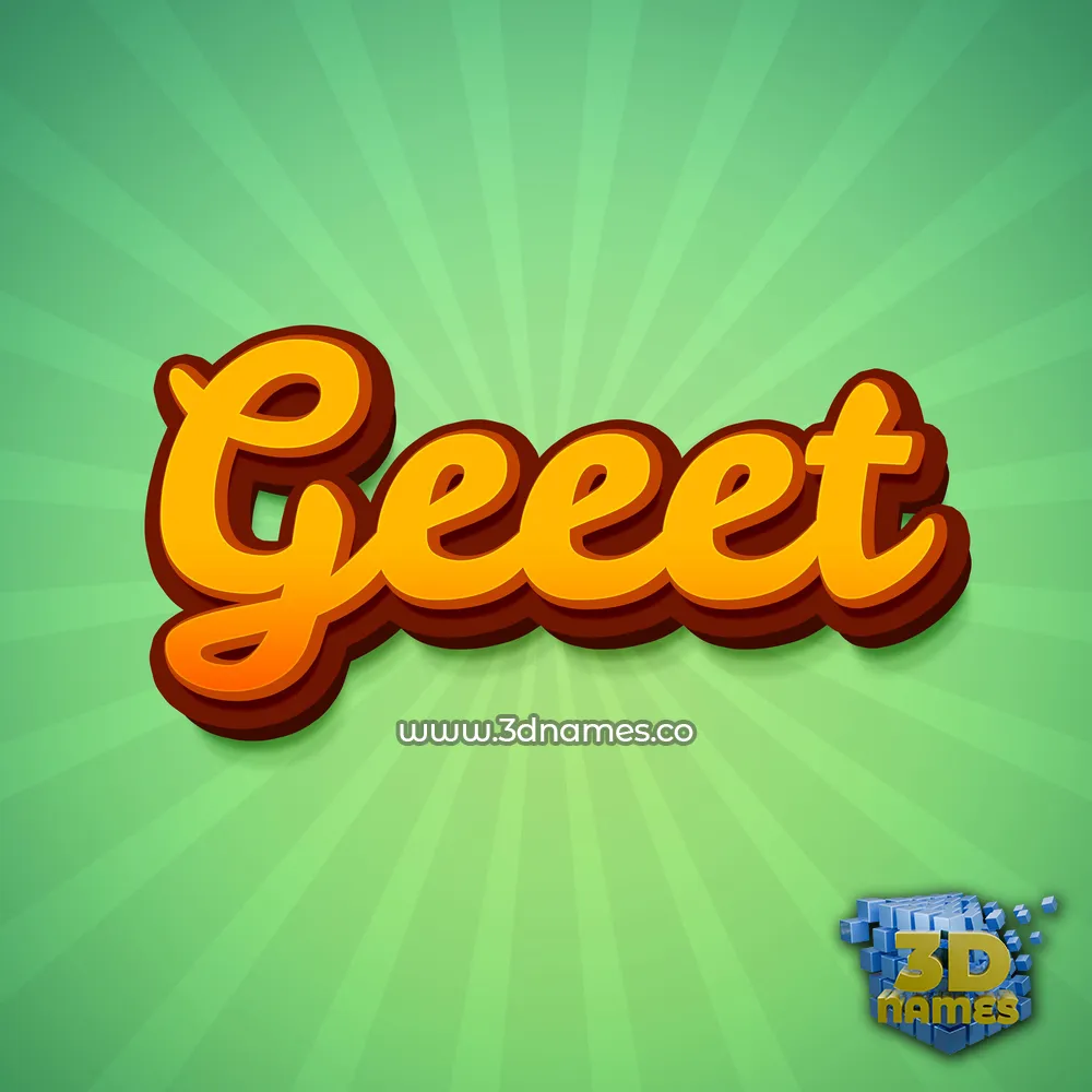 geeet in Green Rays style - 3D name wallpaper