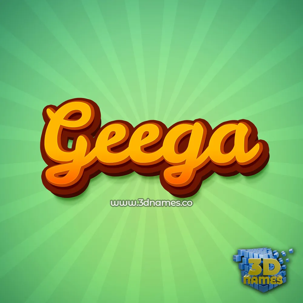 geega in Green Rays style - 3D name wallpaper