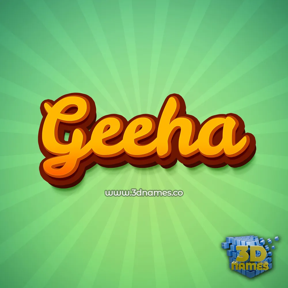 geeha in Green Rays style - 3D name wallpaper