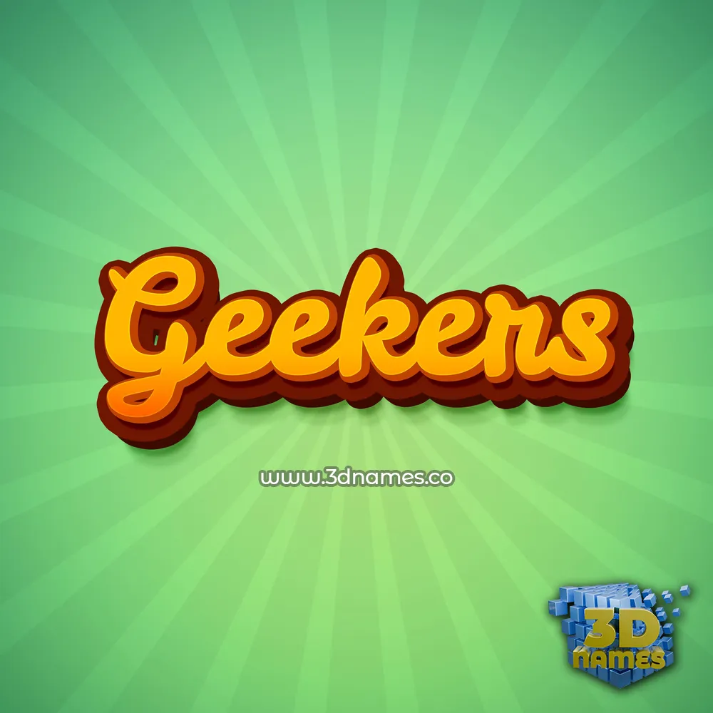 geekers in Green Rays style - 3D name wallpaper