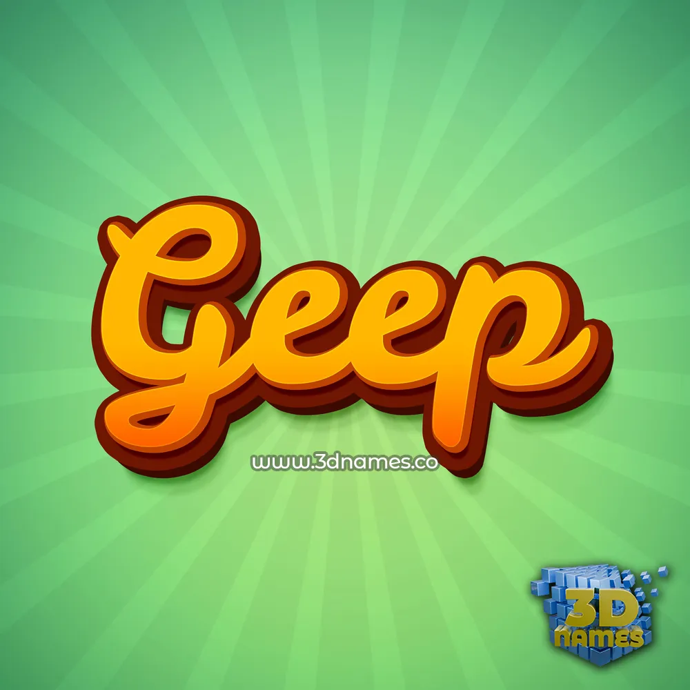 geep in Green Rays style - 3D name wallpaper