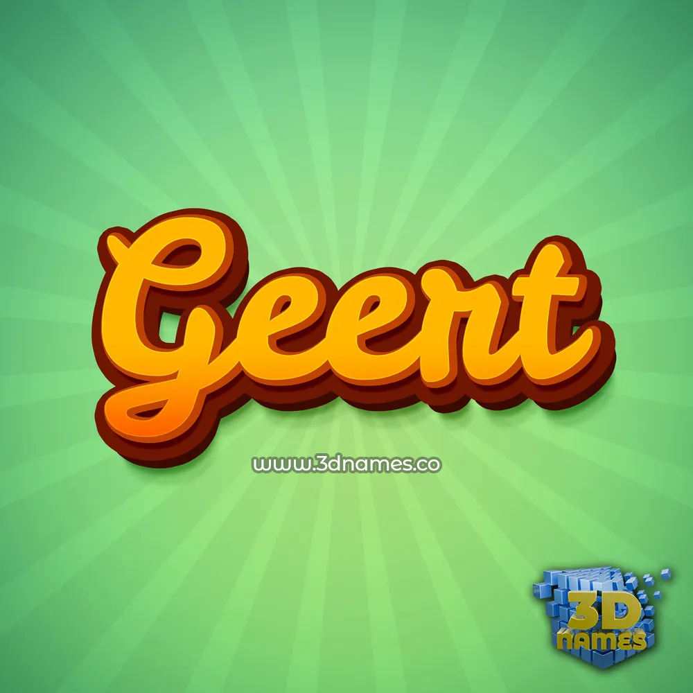 geert in Green Rays style - 3D name wallpaper
