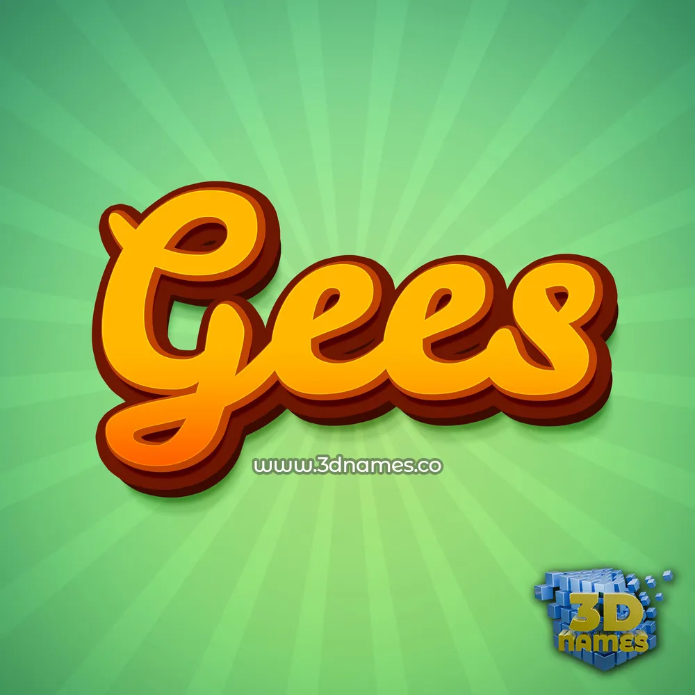 gees in Green Rays style - 3D name wallpaper