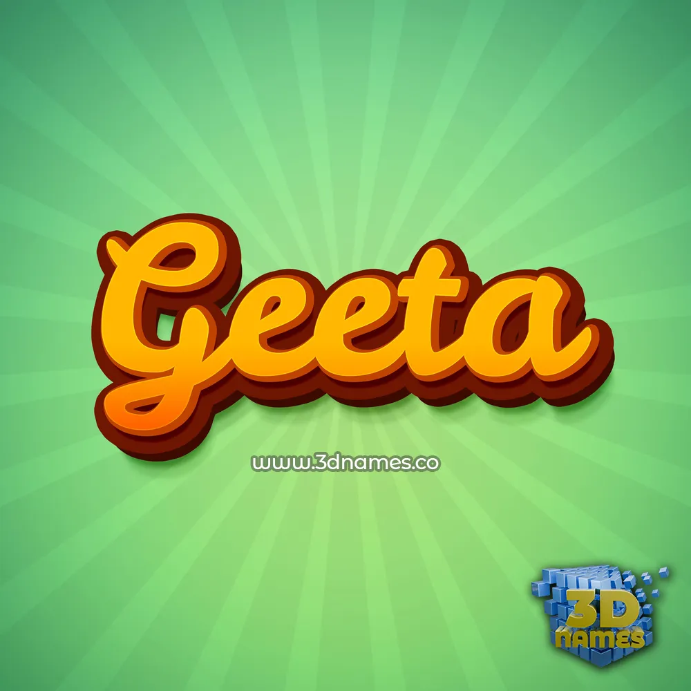 geeta in Green Rays style - 3D name wallpaper