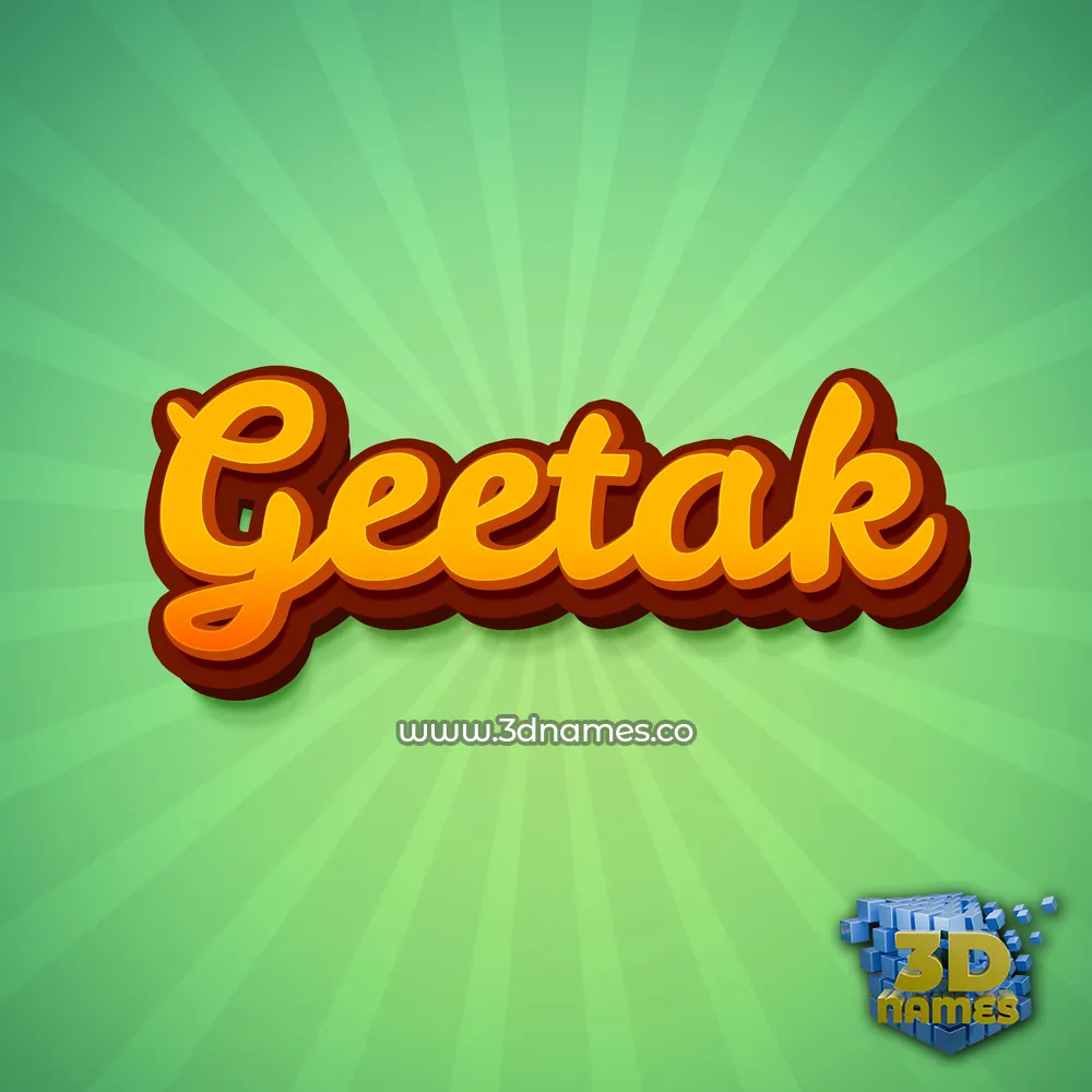 geetak in Green Rays style - 3D name wallpaper
