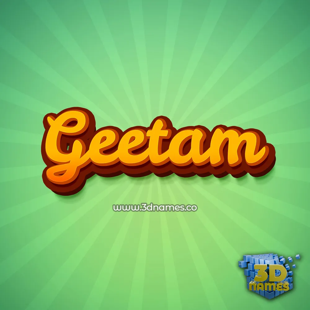 geetam in Green Rays style - 3D name wallpaper