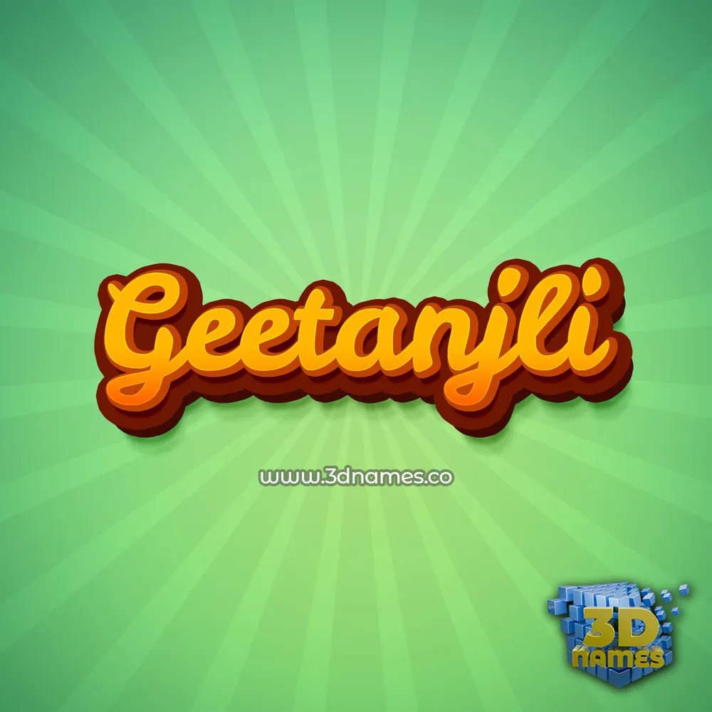 geetanjli in Green Rays style - 3D name wallpaper
