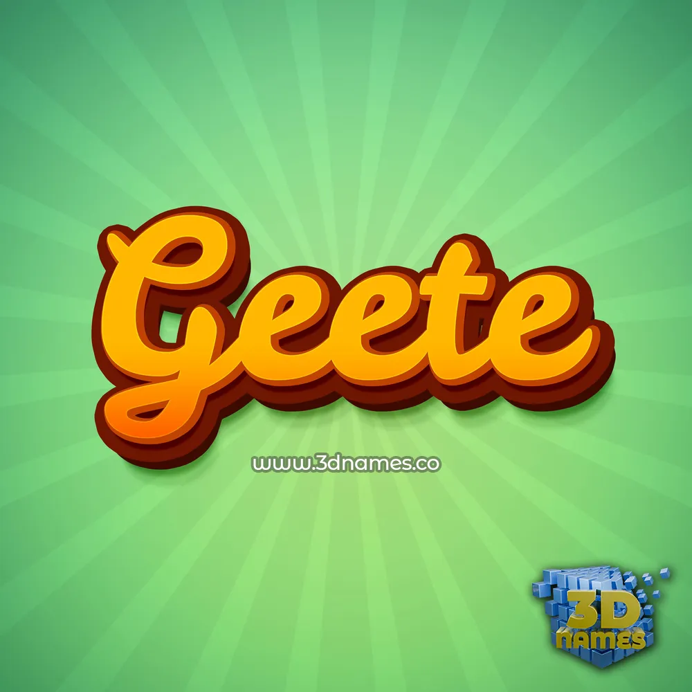 geete in Green Rays style - 3D name wallpaper