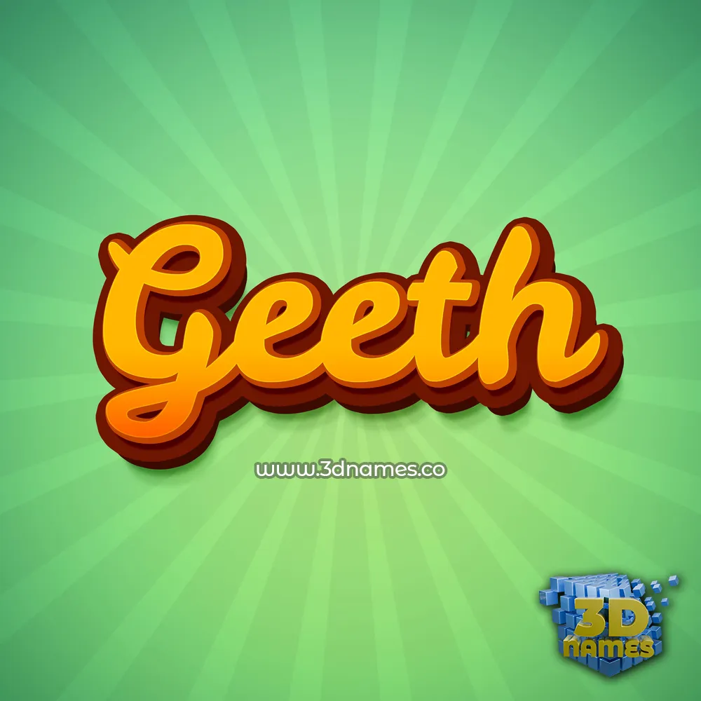 geeth in Green Rays style - 3D name wallpaper
