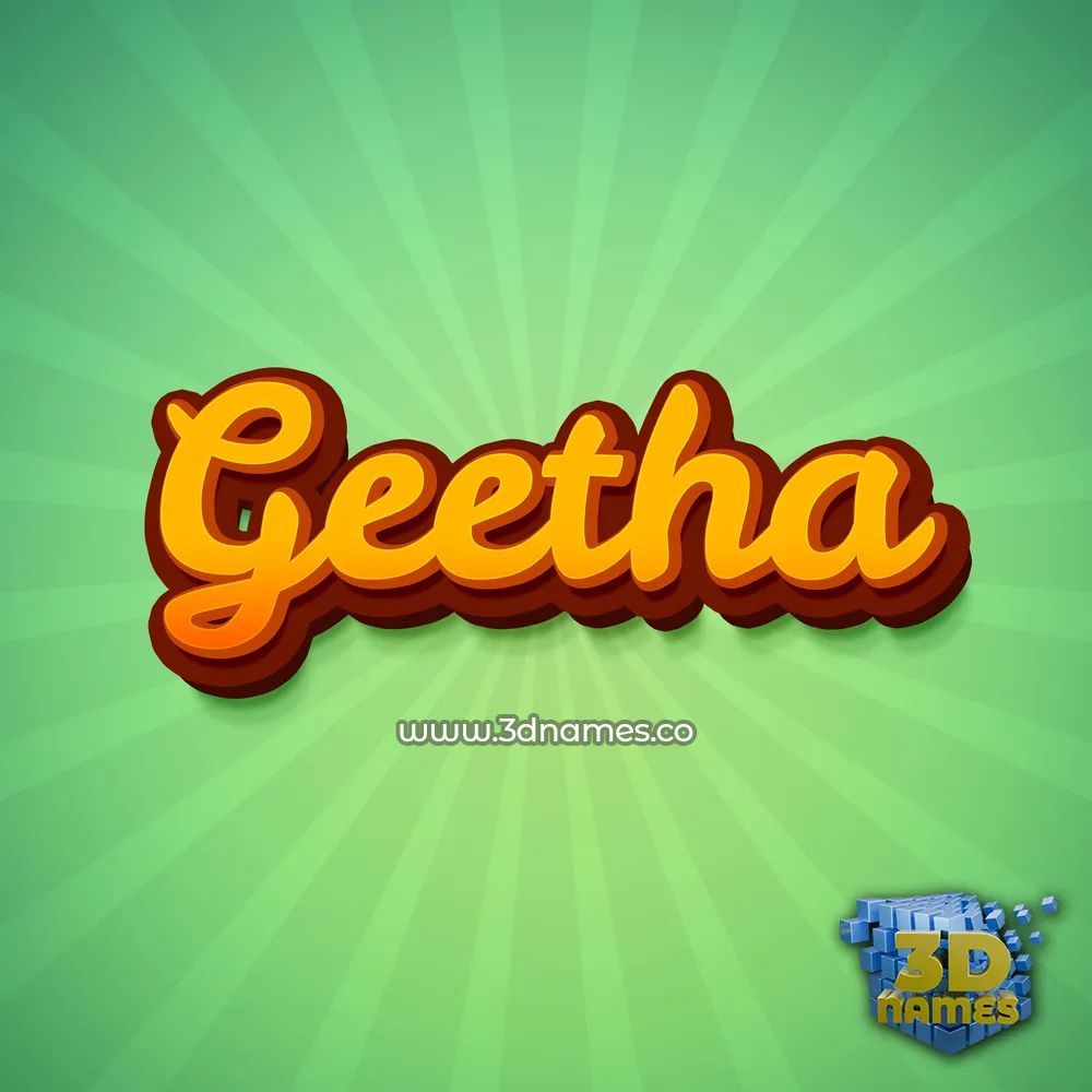 geetha in Green Rays style - 3D name wallpaper