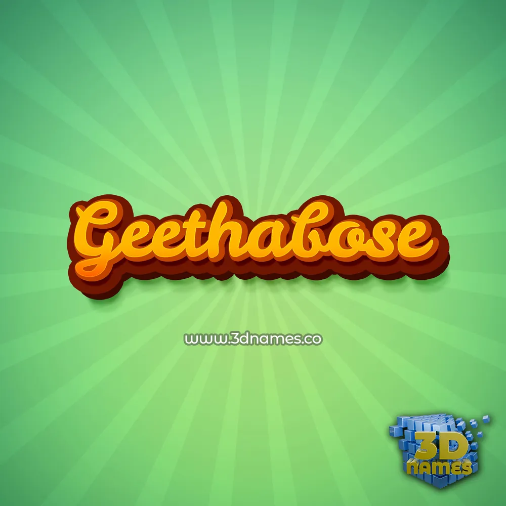 geethabose in Green Rays style - 3D name wallpaper