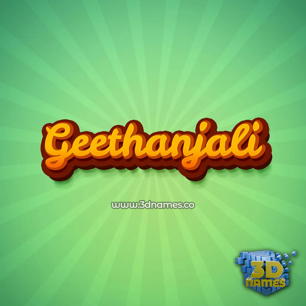 geethanjali in Green Rays style - 3D name wallpaper