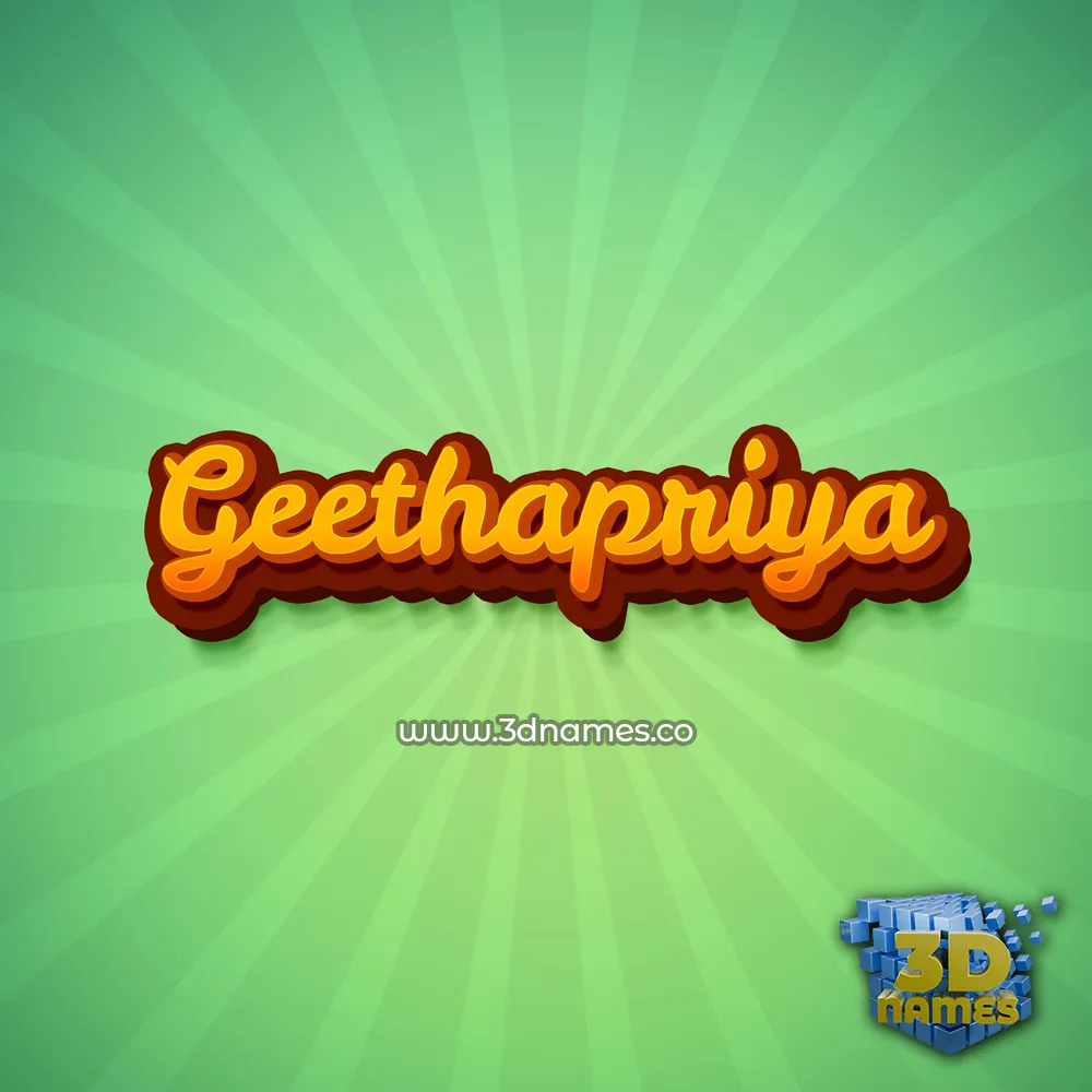 geethapriya in Green Rays style - 3D name wallpaper