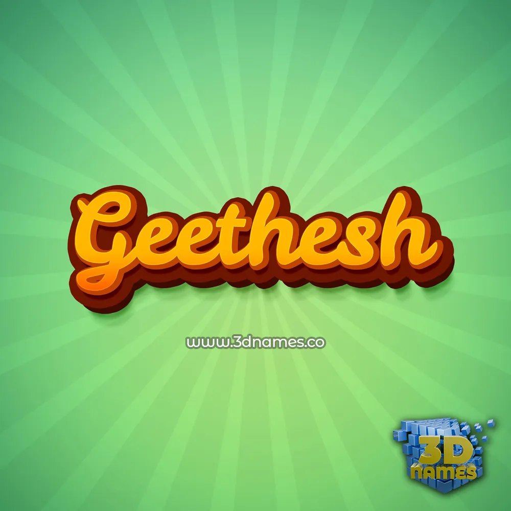 geethesh in Green Rays style - 3D name wallpaper