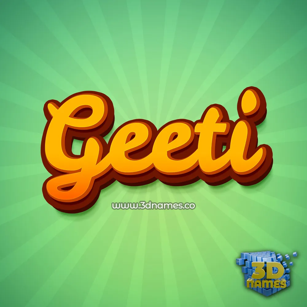 geeti in Green Rays style - 3D name wallpaper
