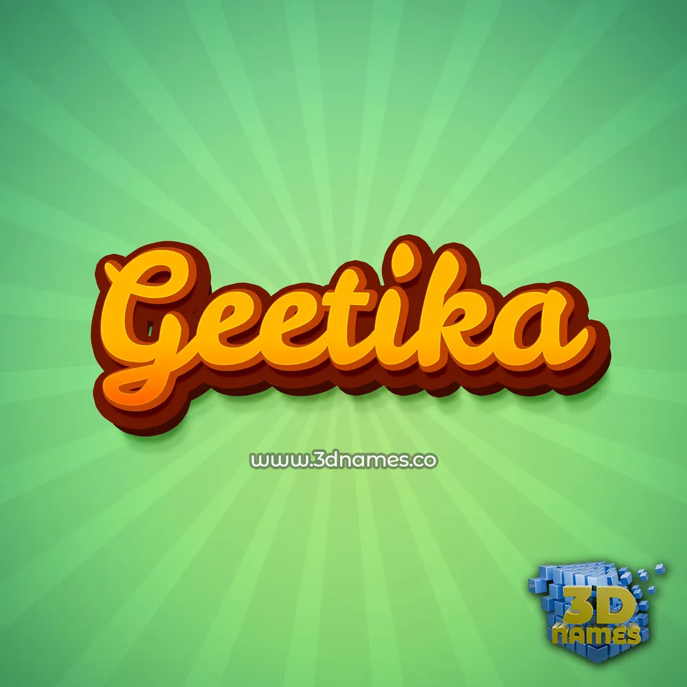 geetika in Green Rays style - 3D name wallpaper