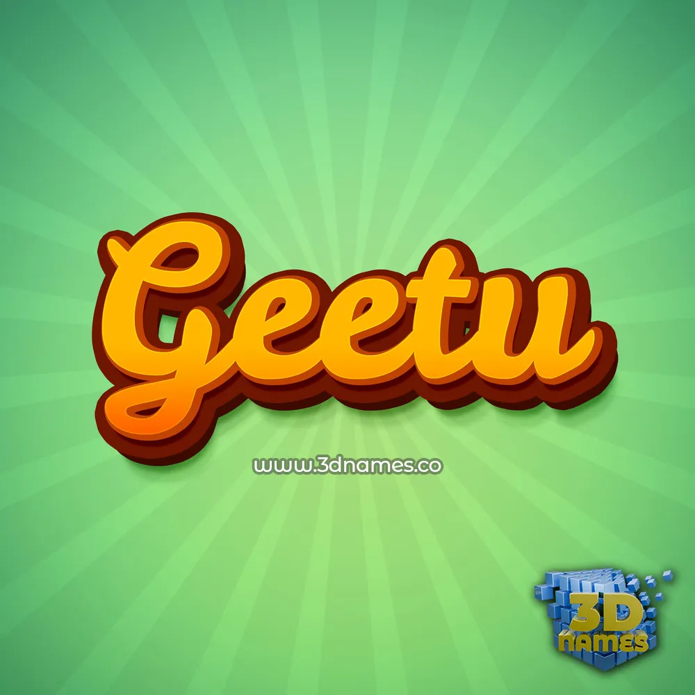 geetu in Green Rays style - 3D name wallpaper