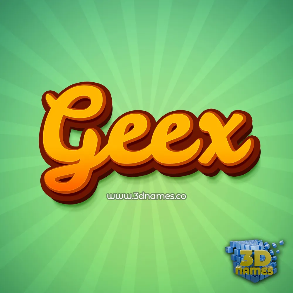 geex in Green Rays style - 3D name wallpaper