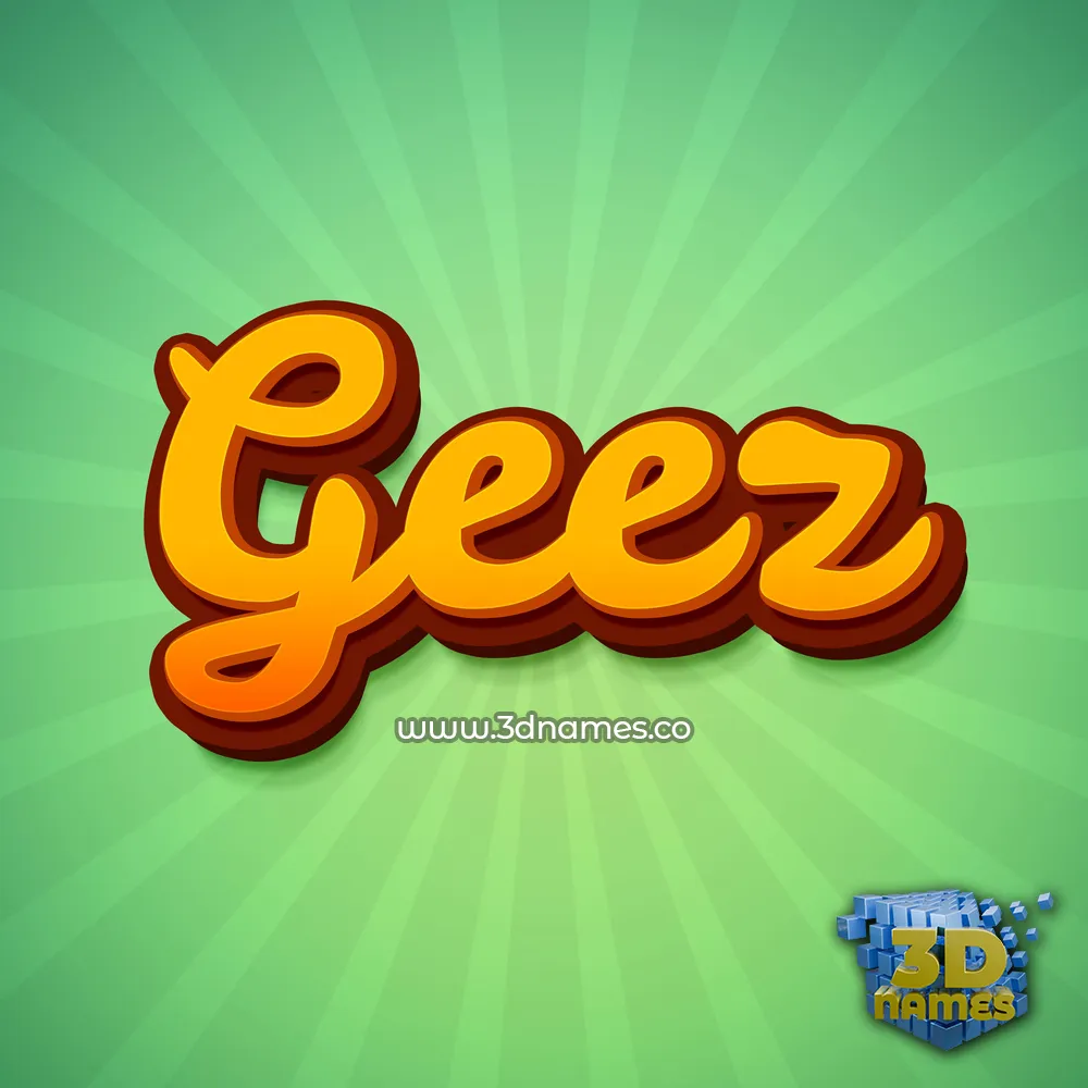 geez in Green Rays style - 3D name wallpaper
