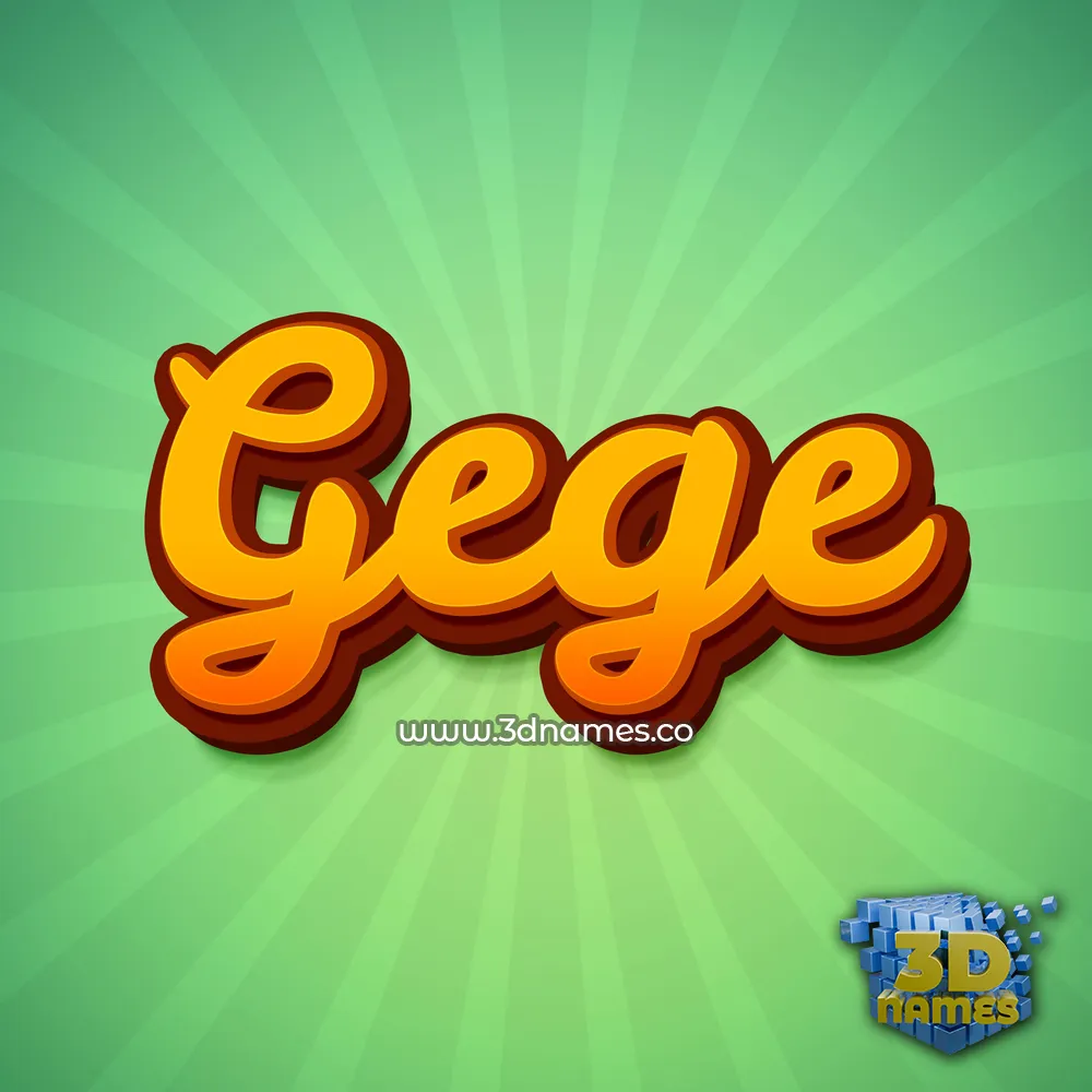 gege in Green Rays style - 3D name wallpaper