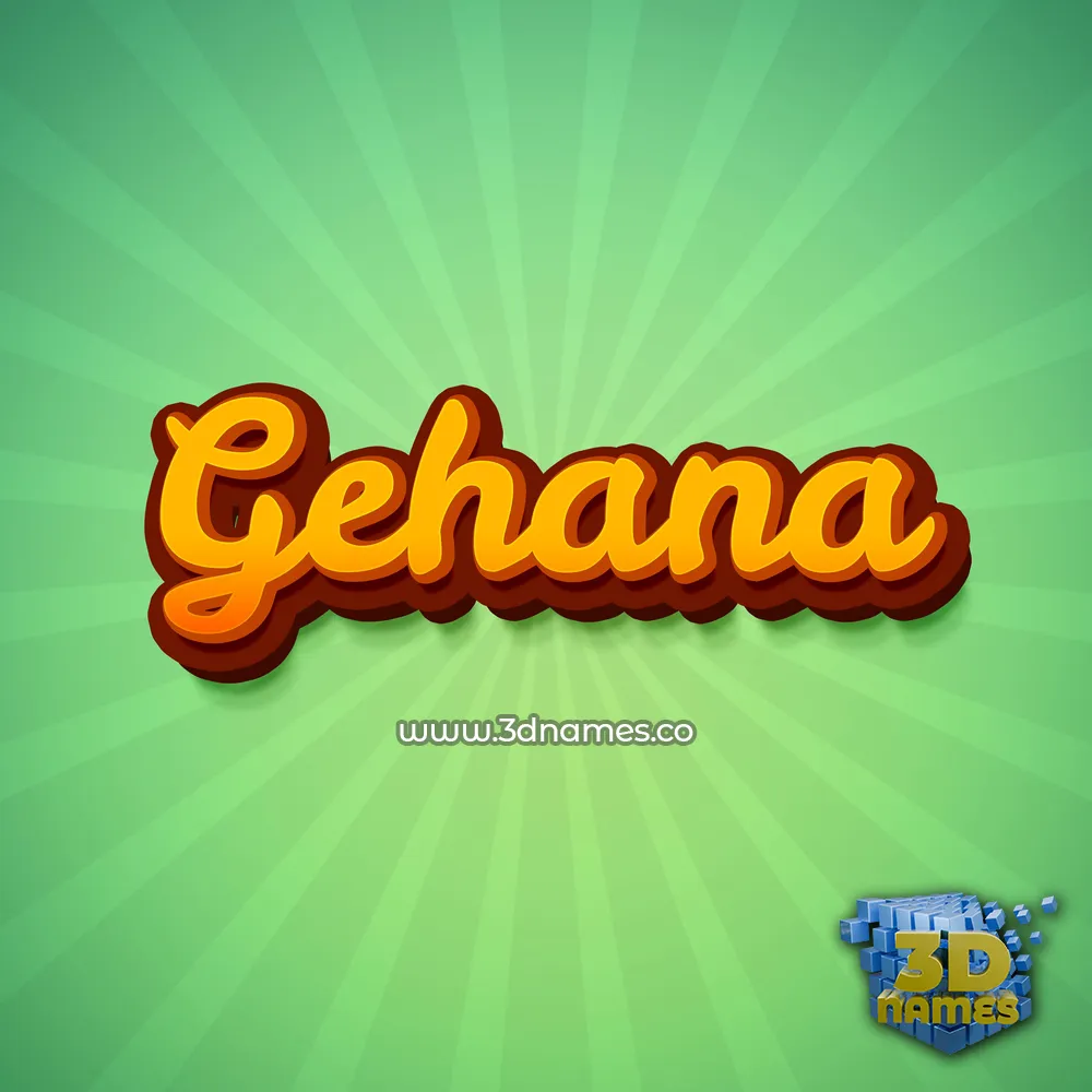 gehana in Green Rays style - 3D name wallpaper