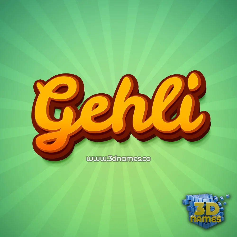 gehli in Green Rays style - 3D name wallpaper