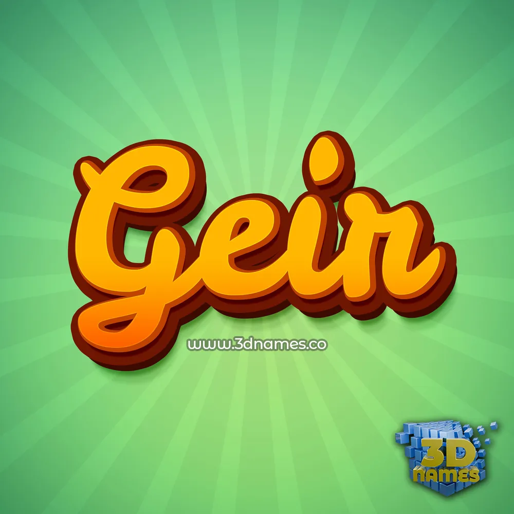 geir in Green Rays style - 3D name wallpaper