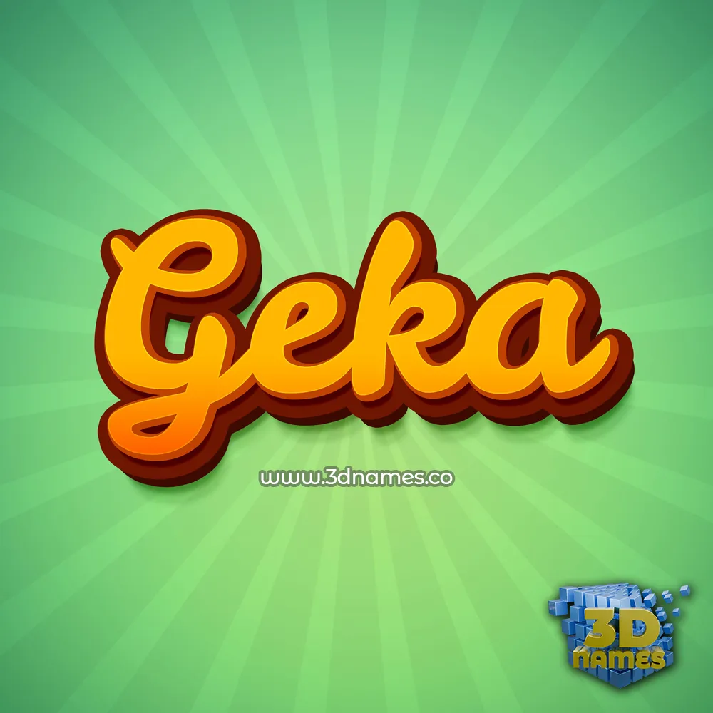 geka in Green Rays style - 3D name wallpaper