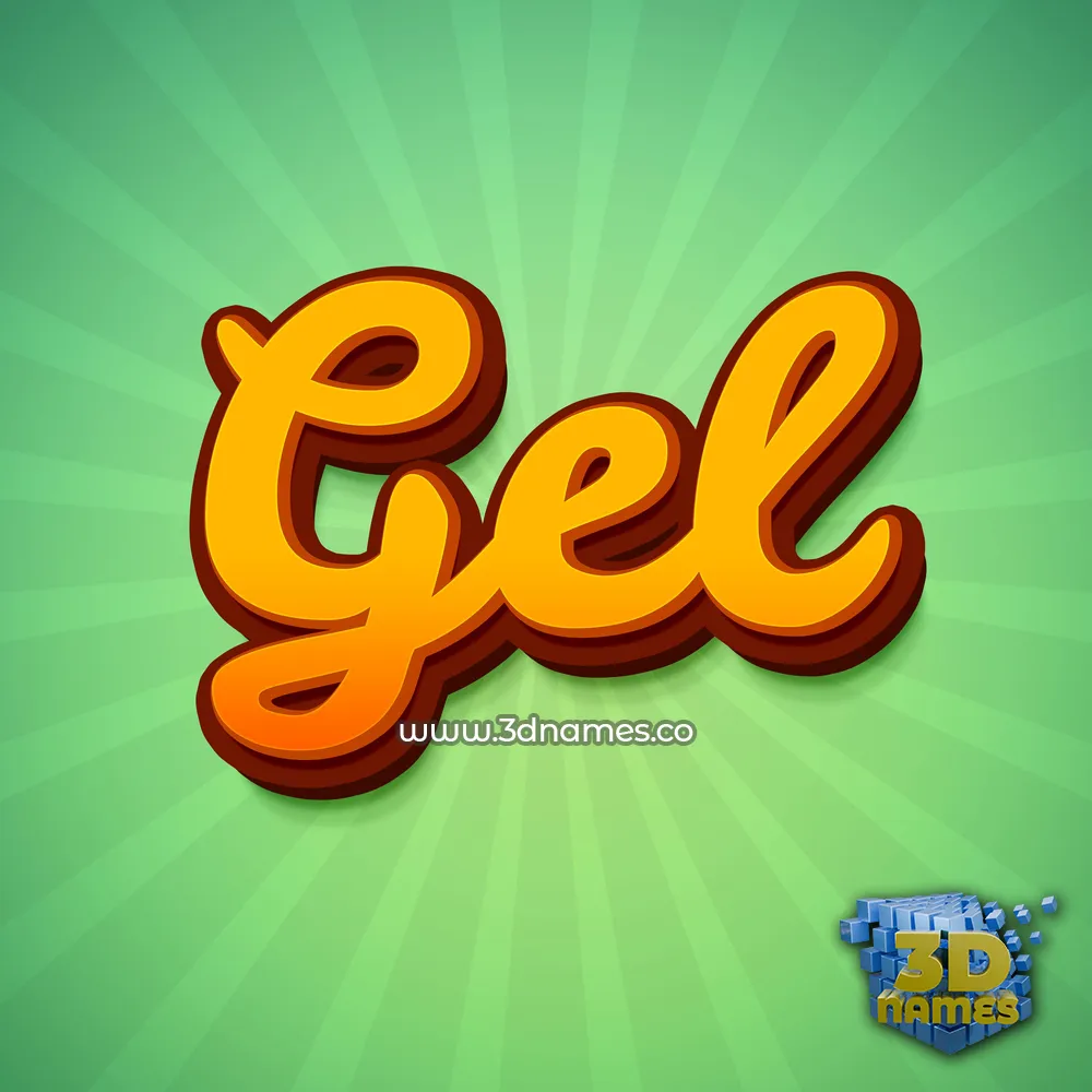 gel in Green Rays style - 3D name wallpaper