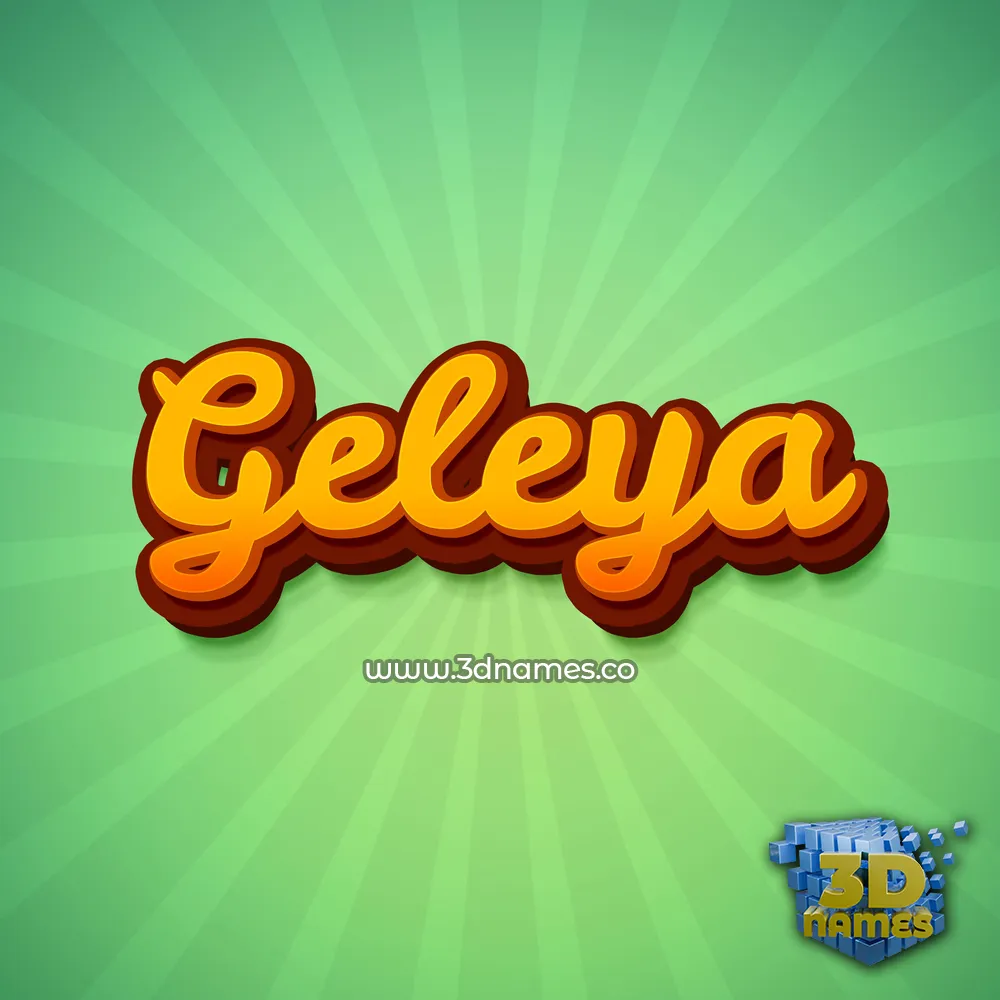 geleya in Green Rays style - 3D name wallpaper
