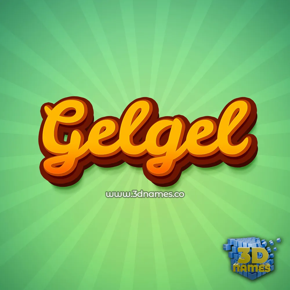 gelgel in Green Rays style - 3D name wallpaper