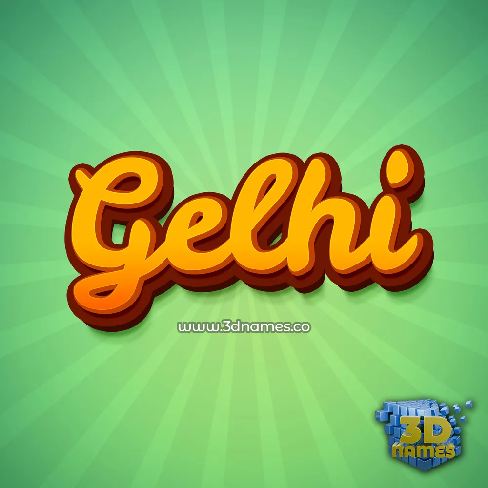 gelhi in Green Rays style - 3D name wallpaper