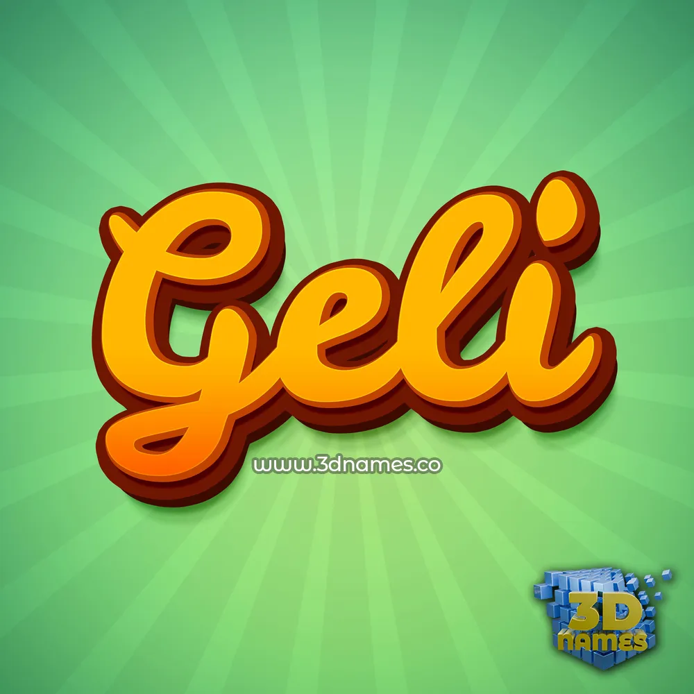 geli in Green Rays style - 3D name wallpaper
