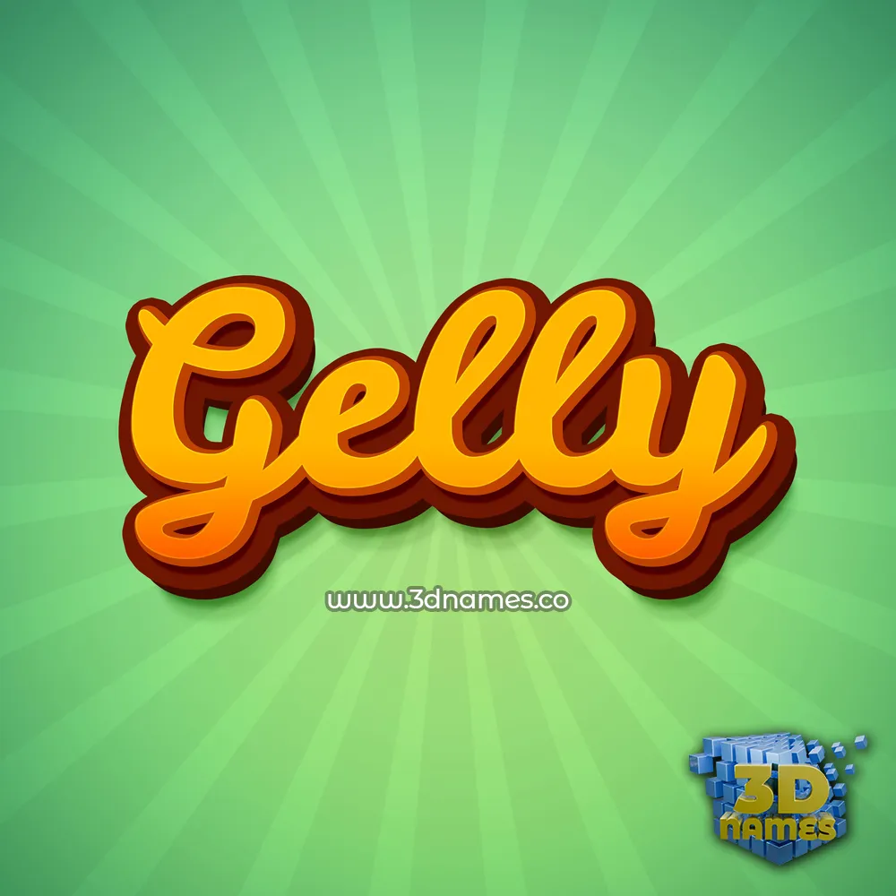 gelly in Green Rays style - 3D name wallpaper