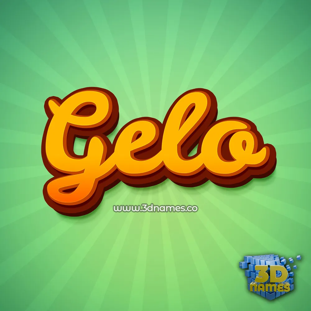 gelo in Green Rays style - 3D name wallpaper