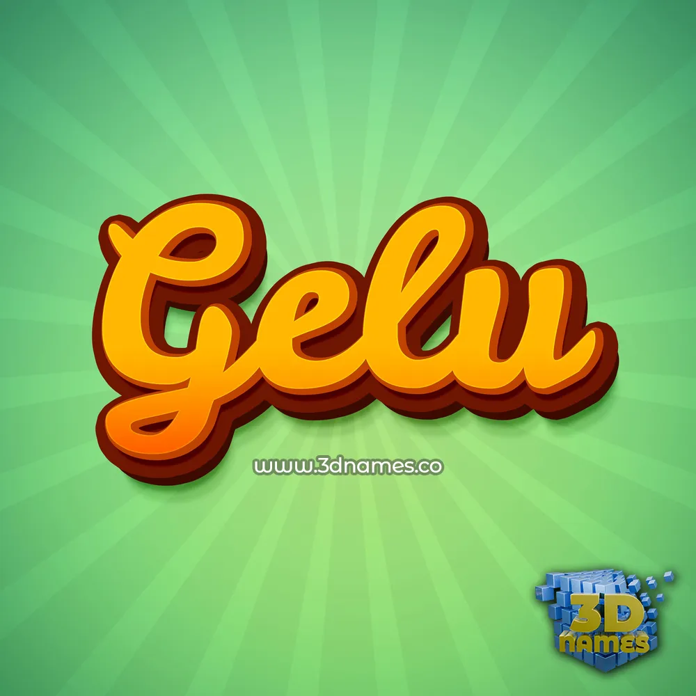 gelu in Green Rays style - 3D name wallpaper