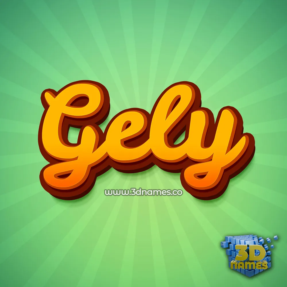 gely in Green Rays style - 3D name wallpaper
