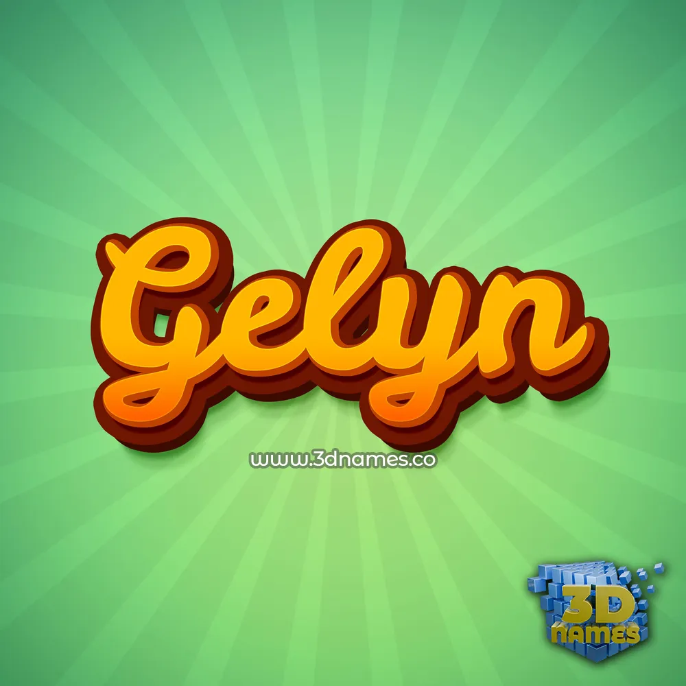 gelyn in Green Rays style - 3D name wallpaper