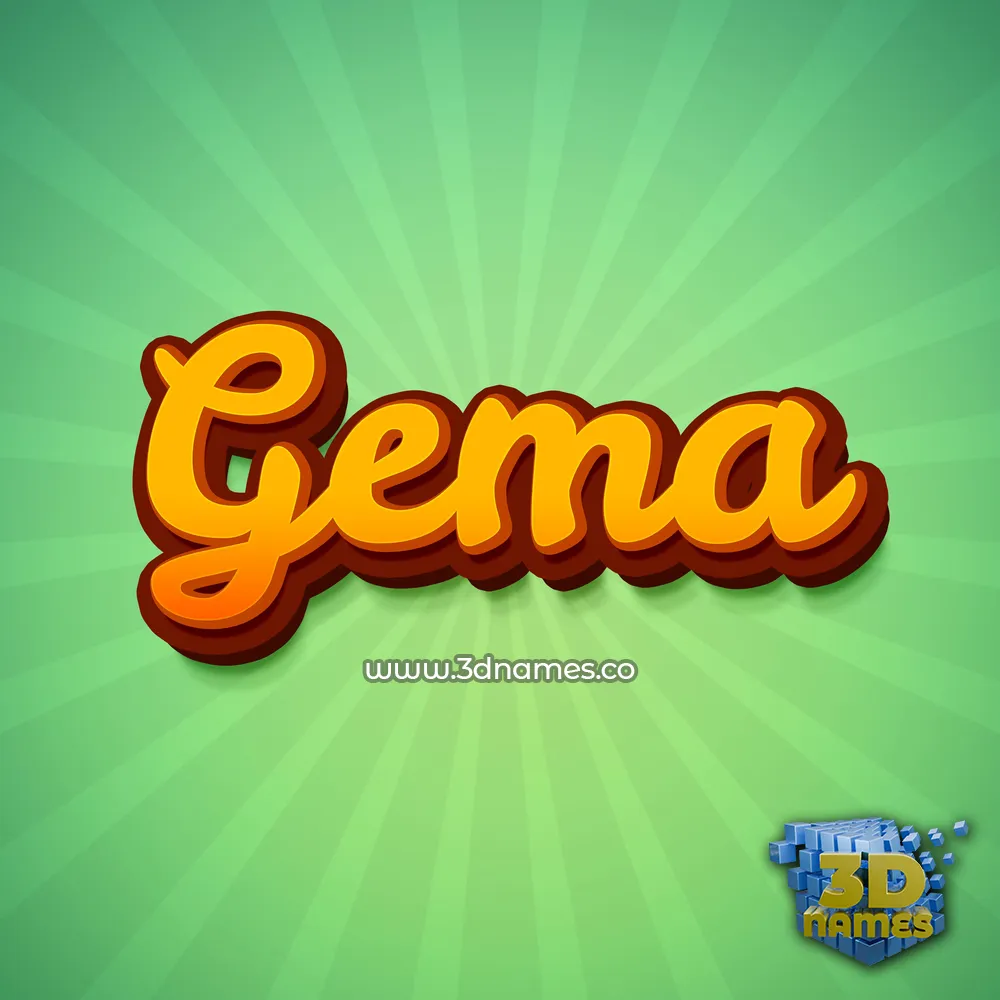 gema in Green Rays style - 3D name wallpaper
