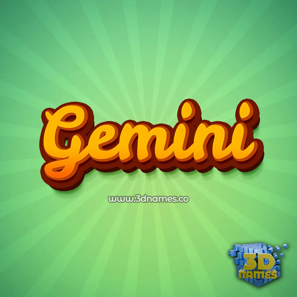 gemini in Green Rays style - 3D name wallpaper