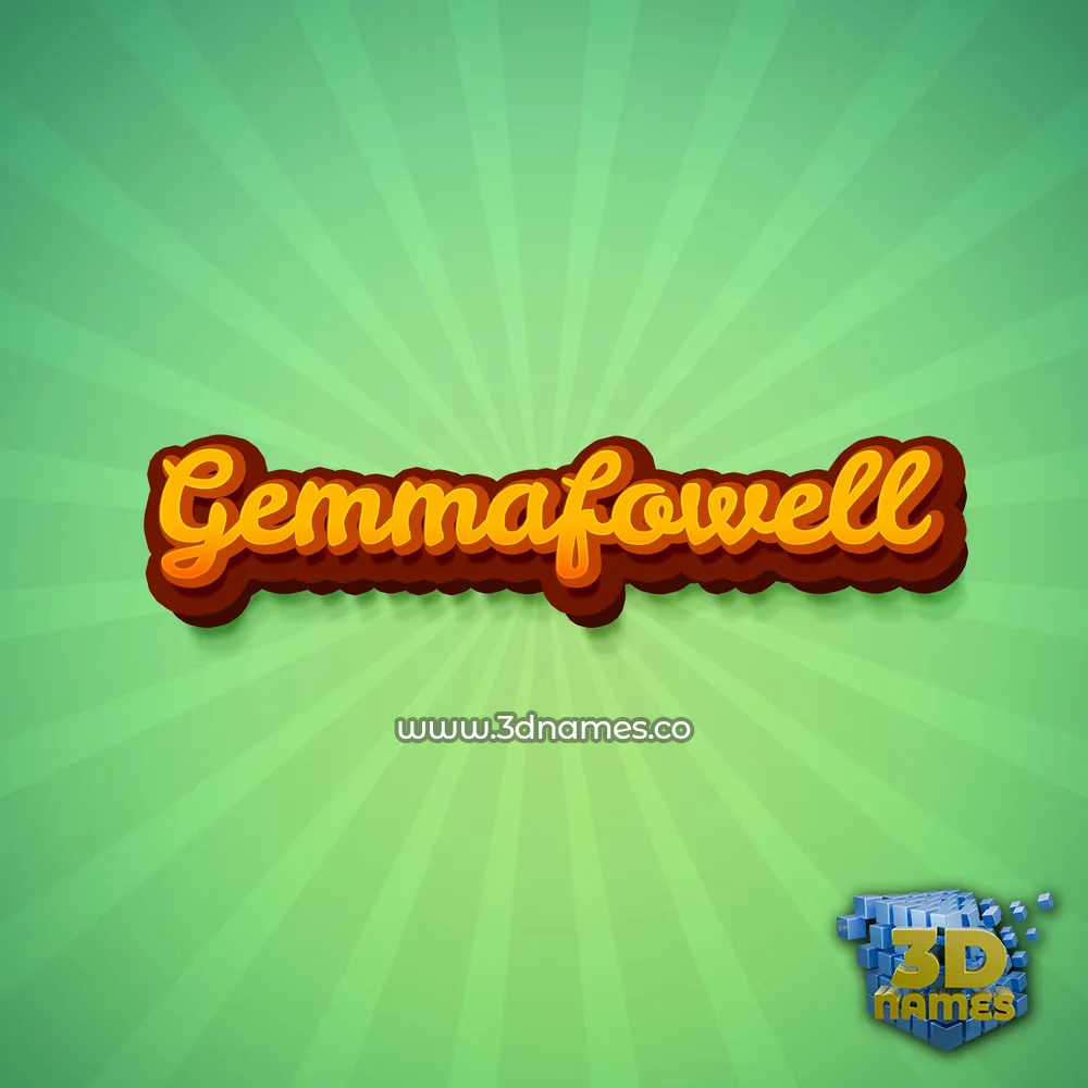gemmafowell in Green Rays style - 3D name wallpaper