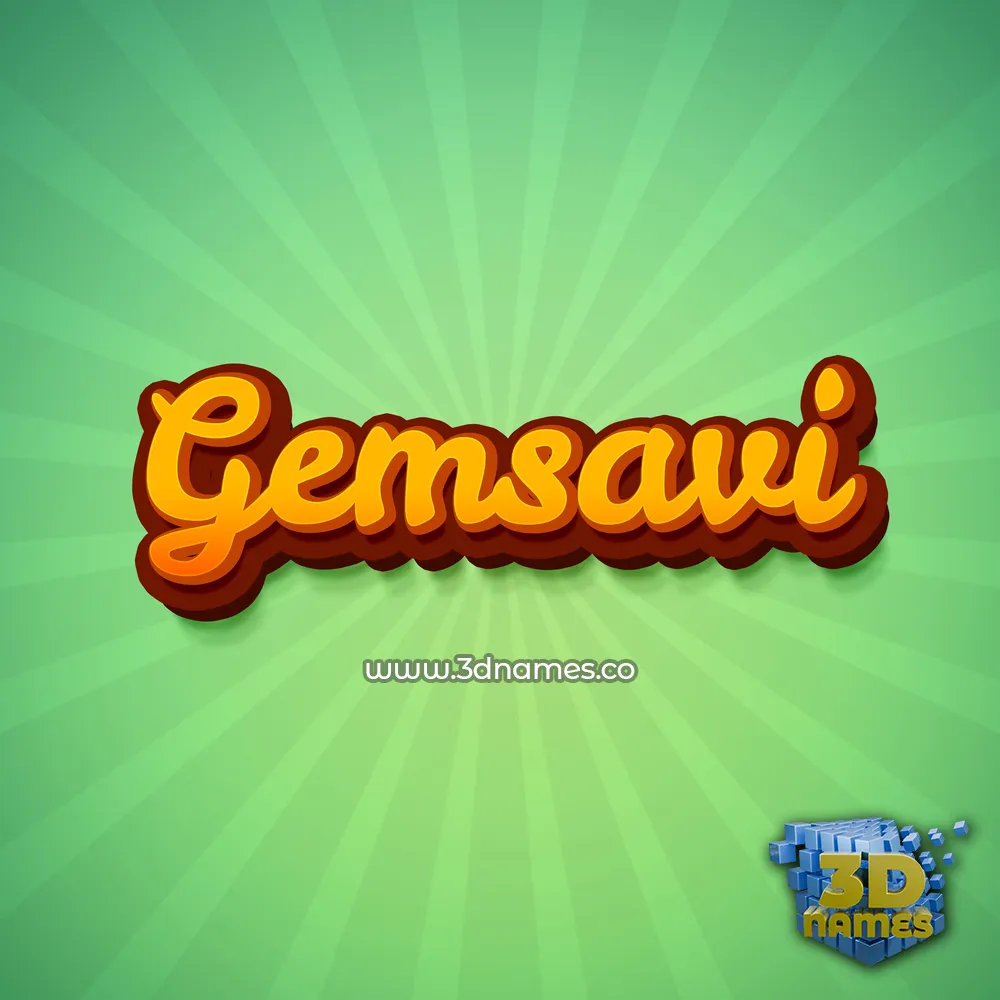 gemsavi in Green Rays style - 3D name wallpaper