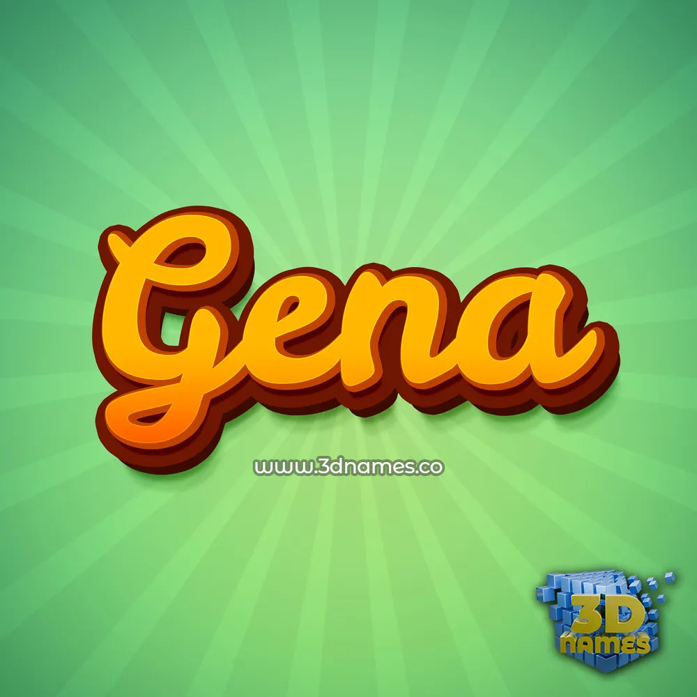 gena in Green Rays style - 3D name wallpaper