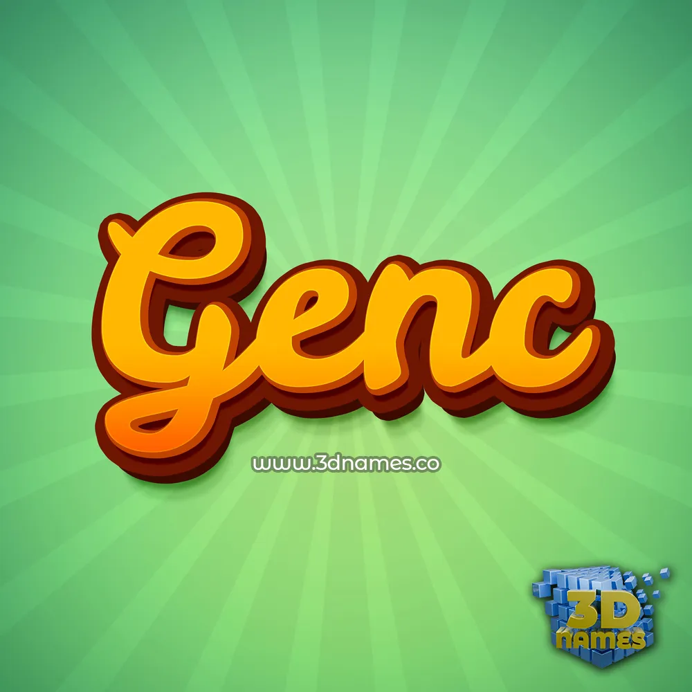 genc in Green Rays style - 3D name wallpaper