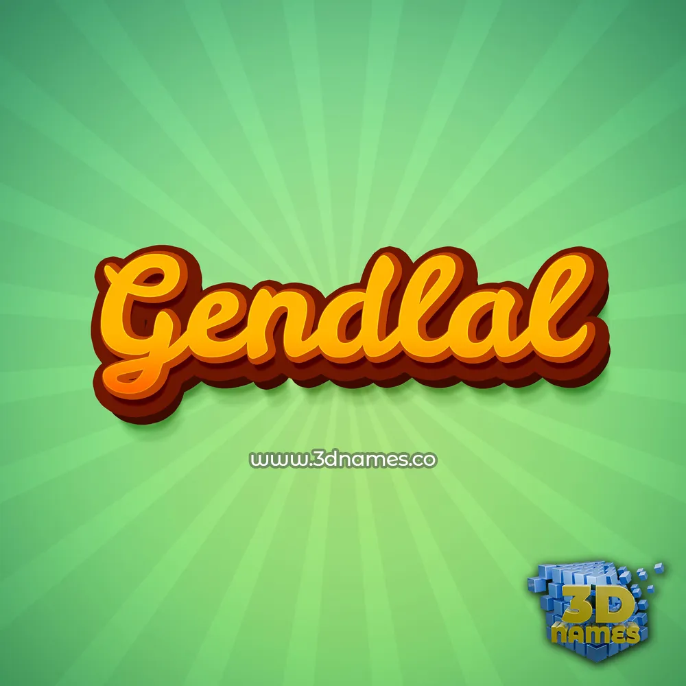 gendlal in Green Rays style - 3D name wallpaper
