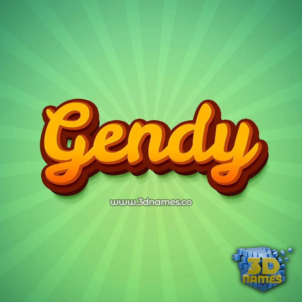 gendy in Green Rays style - 3D name wallpaper
