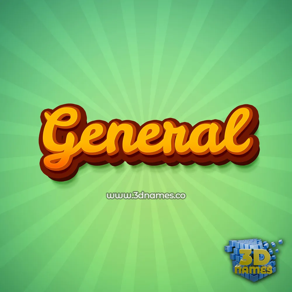 general in Green Rays style - 3D name wallpaper