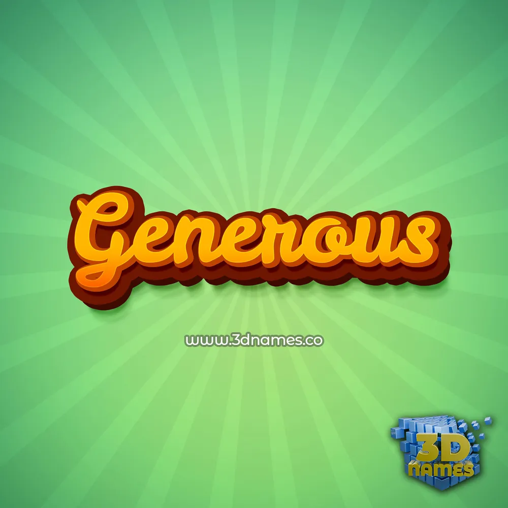 generous in Green Rays style - 3D name wallpaper