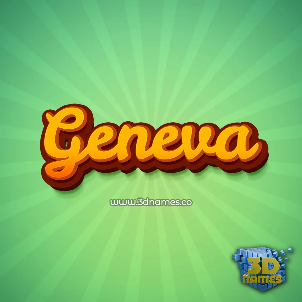 geneva in Green Rays style - 3D name wallpaper